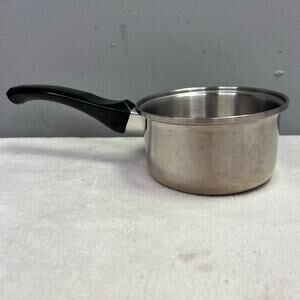 Vintage Sears 1 Qt Saucepan Heat Core Stainless Steel Long Handle USA 13028